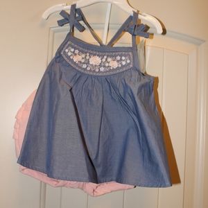 6-9 Month girl's tank and bubble short outfit